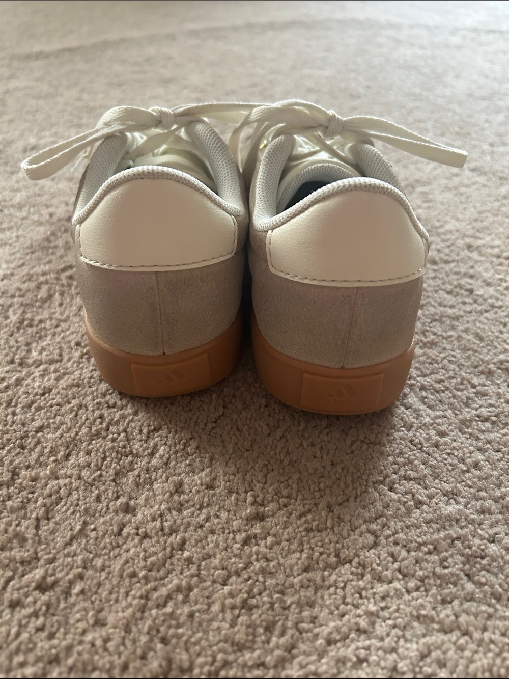 Girls Adidas Pink-Striped Suede Sneakers - Picture 4 of 5